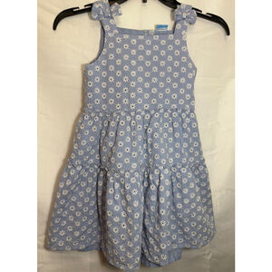 Girls Draper James Sundress Blue and White Floral Cotton Eyelet Cottagecore